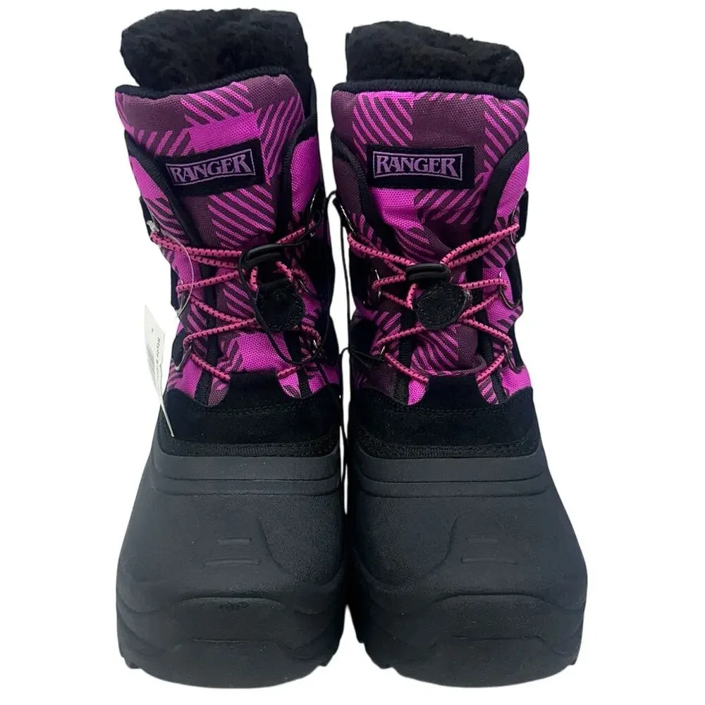 Ranger Cheshire Girls Winter Snow Boots Pink Plaid Size 7